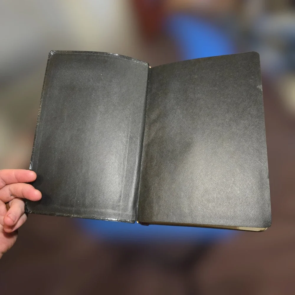 VTG 1976 Naves Topical‎ Bible Black Leather Thumb Index Holy Scripture Study GUC